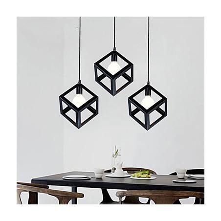 Luminária pendente de metal com pintura estilo retrô mini