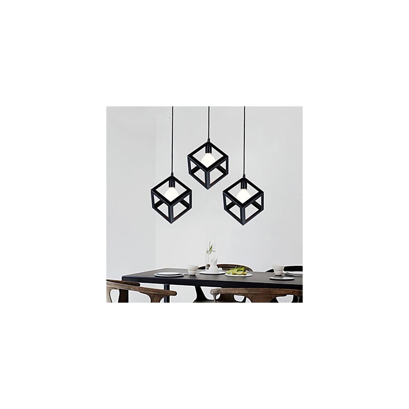 Luminária pendente de metal com pintura estilo retrô mini