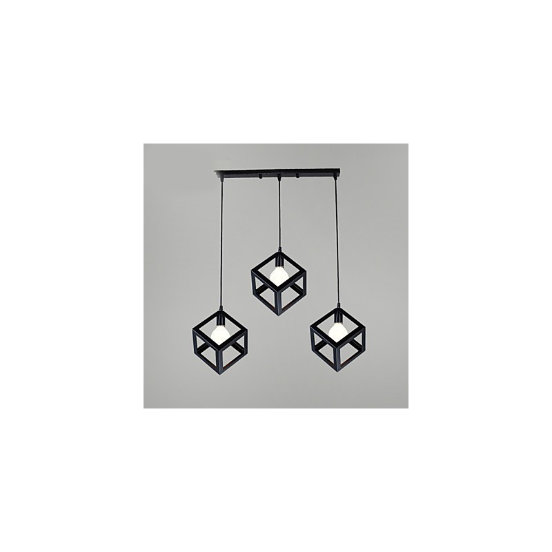 Luminária pendente de metal com pintura estilo retrô mini