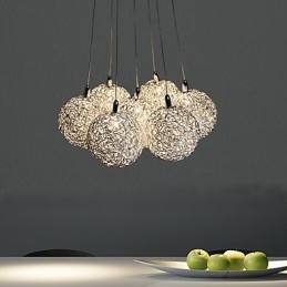 Luminária pendente de metal galvanizado estilo mini contemporâneo moderno