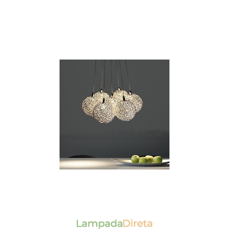 Luminária pendente de metal galvanizado estilo mini contemporâneo moderno