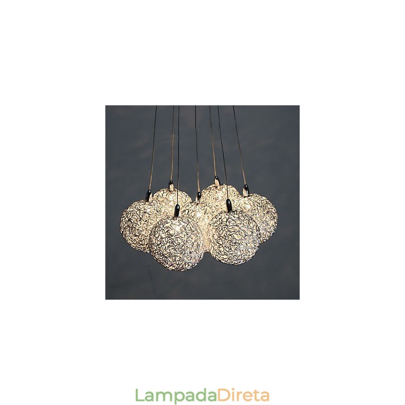 Luminária pendente de metal galvanizado estilo mini contemporâneo moderno