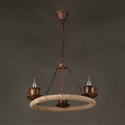Luminária pendente de metal com pintura country vintage para garagem