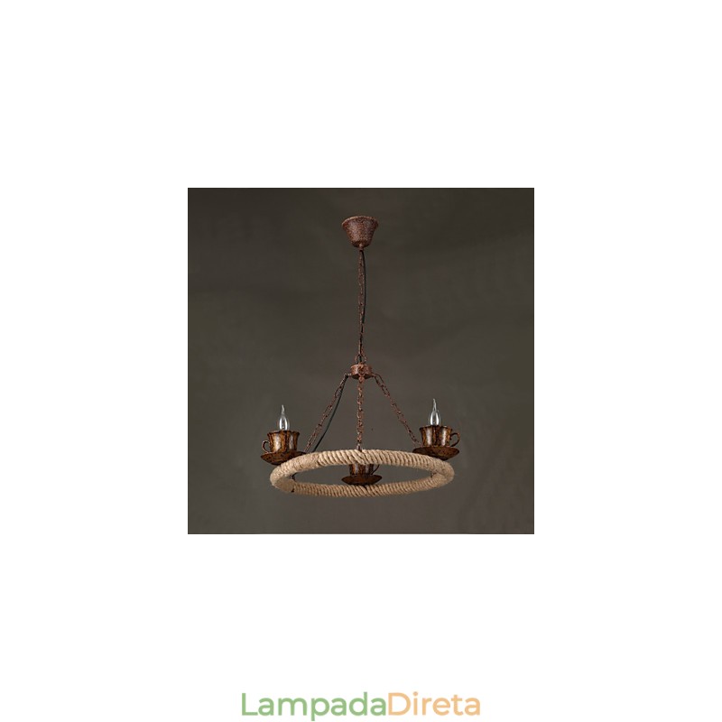 Luminária pendente de metal com pintura country vintage para garagem