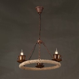 Luminária pendente de metal com pintura country vintage para garagem