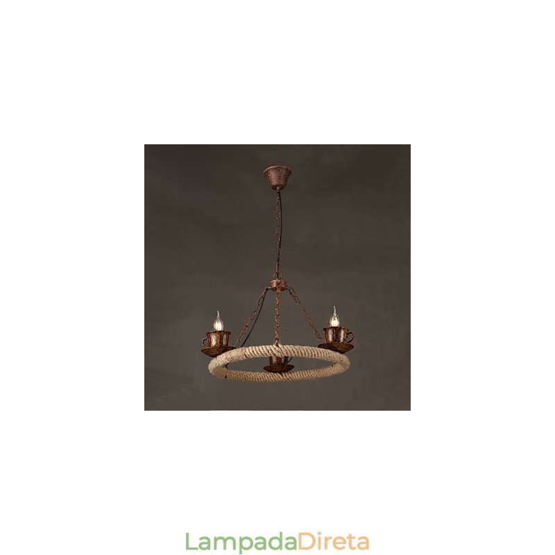 Luminária pendente de metal com pintura country vintage para garagem