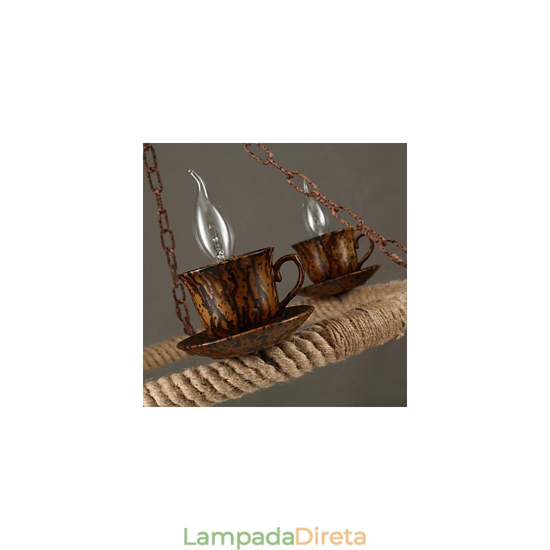 Luminária pendente de metal com pintura country vintage para garagem