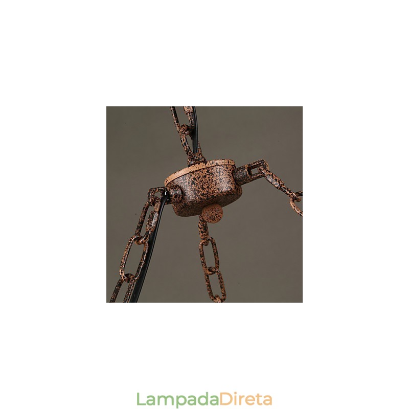 Luminária pendente de metal com pintura country vintage para garagem