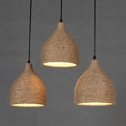 Country Lofts Restaurando Maneiras Antigas Corda de Cânhamo Lâmpada de Cabeça Única Pequena Droplight