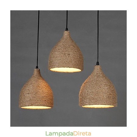 Country Lofts Restaurando Maneiras Antigas Corda de Cânhamo Lâmpada de Cabeça Única Pequena Droplight Country Lofts Restaurando Maneiras Antigas Corda de Cânhamo Lâmpada de Cabeça Única Pequena Droplight