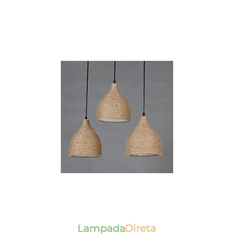 Country Lofts Restaurando Maneiras Antigas Corda de Cânhamo Lâmpada de Cabeça Única Pequena Droplight