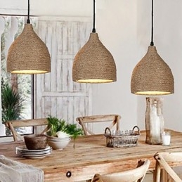 Country Lofts Restaurando Maneiras Antigas Corda de Cânhamo Lâmpada de Cabeça Única Pequena Droplight