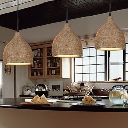 Country Lofts Restaurando Maneiras Antigas Corda de Cânhamo Lâmpada de Cabeça Única Pequena Droplight