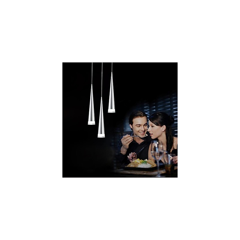 Luminária pendente moderna contemporânea em metal cromado