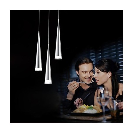 Luminária pendente moderna contemporânea em metal cromado