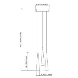 Luminária pendente moderna contemporânea em metal cromado
