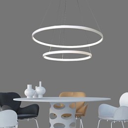 Luminária pendente design moderno alta qualidade dois anéis