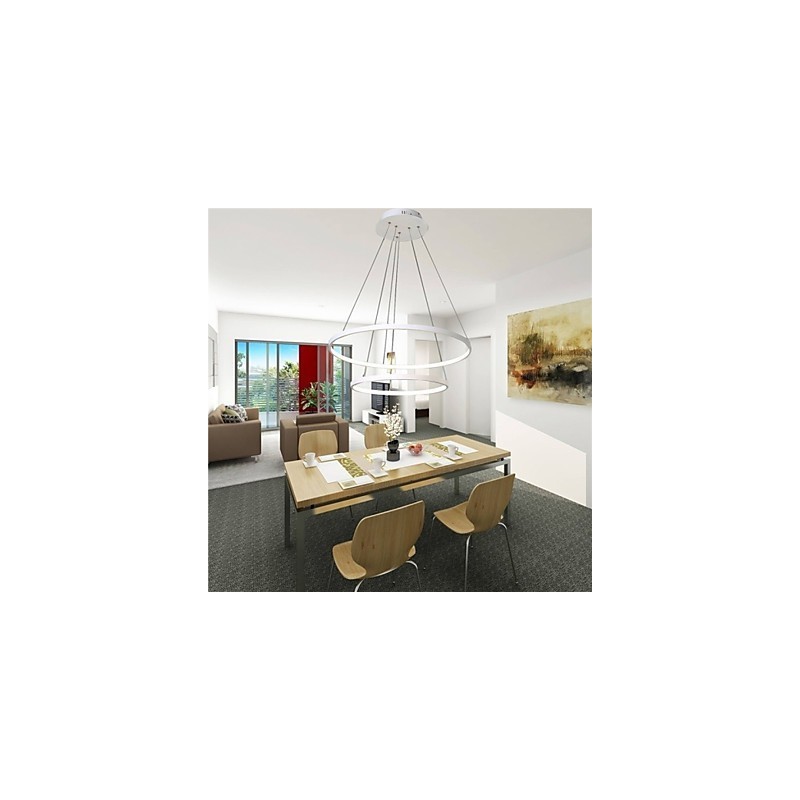 Luminária pendente design moderno alta qualidade dois anéis