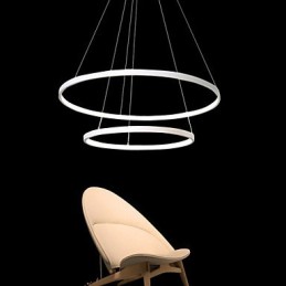 Luminária pendente design moderno alta qualidade dois anéis