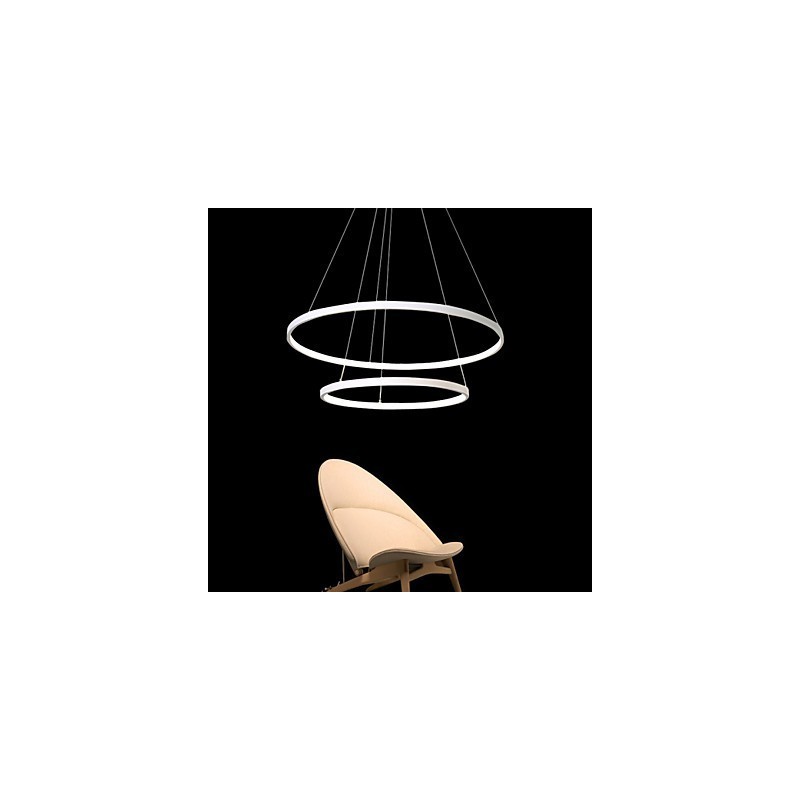 Luminária pendente design moderno alta qualidade dois anéis