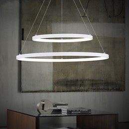 Luminária pendente design moderno alta qualidade dois anéis