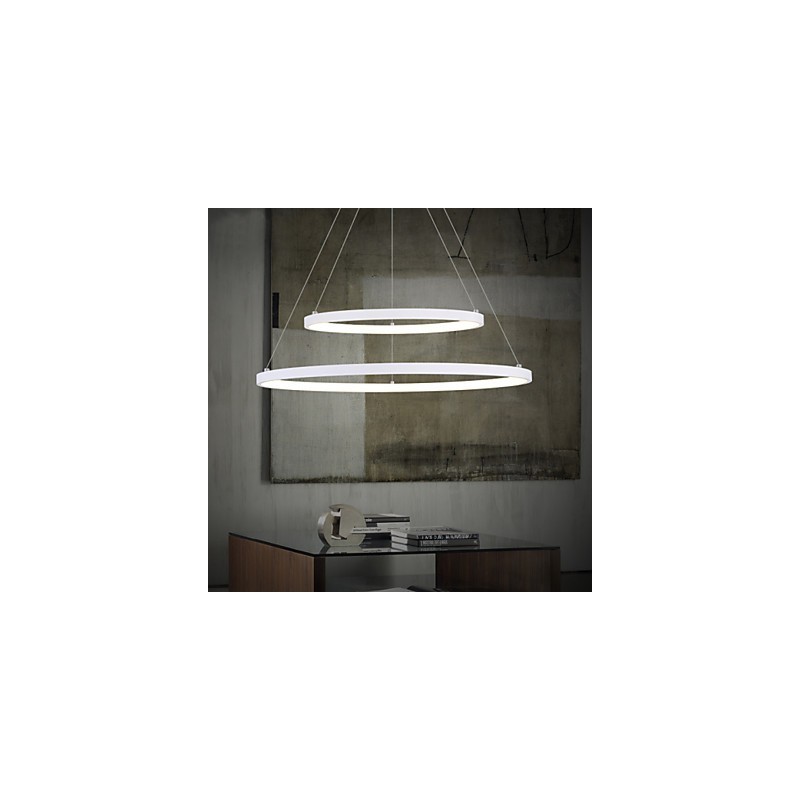Luminária pendente design moderno alta qualidade dois anéis