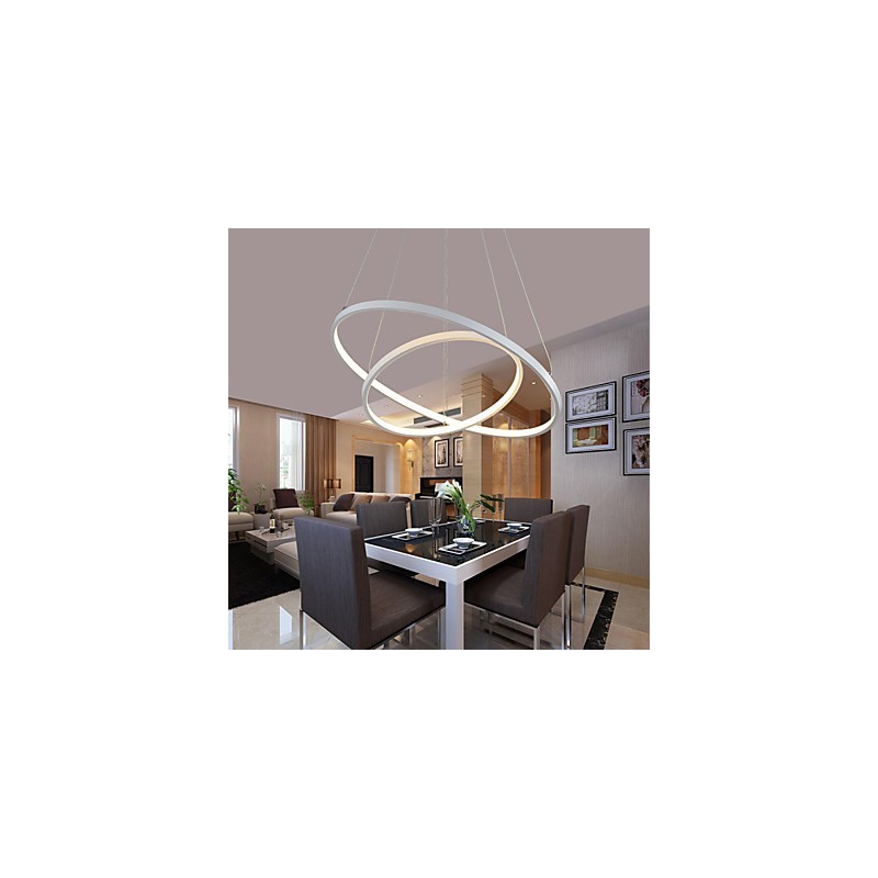 Luminária pendente design moderno alta qualidade dois anéis