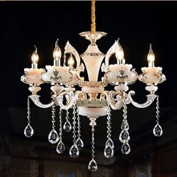 Luminária de liga de zinco jade dourada de luxo europeia simples