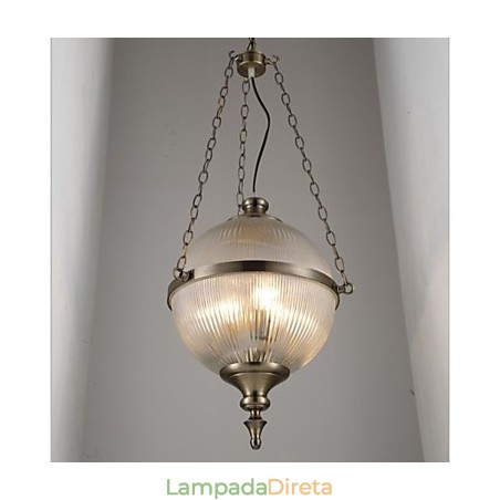 Lustre de Ferro Bronze Lâmpada Vidro Lustre de Ferro Bronze Lâmpada Vidro