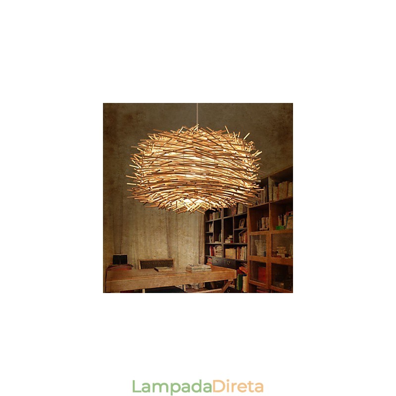 Lustre de tecelagem de rattan europeu e americano Denss