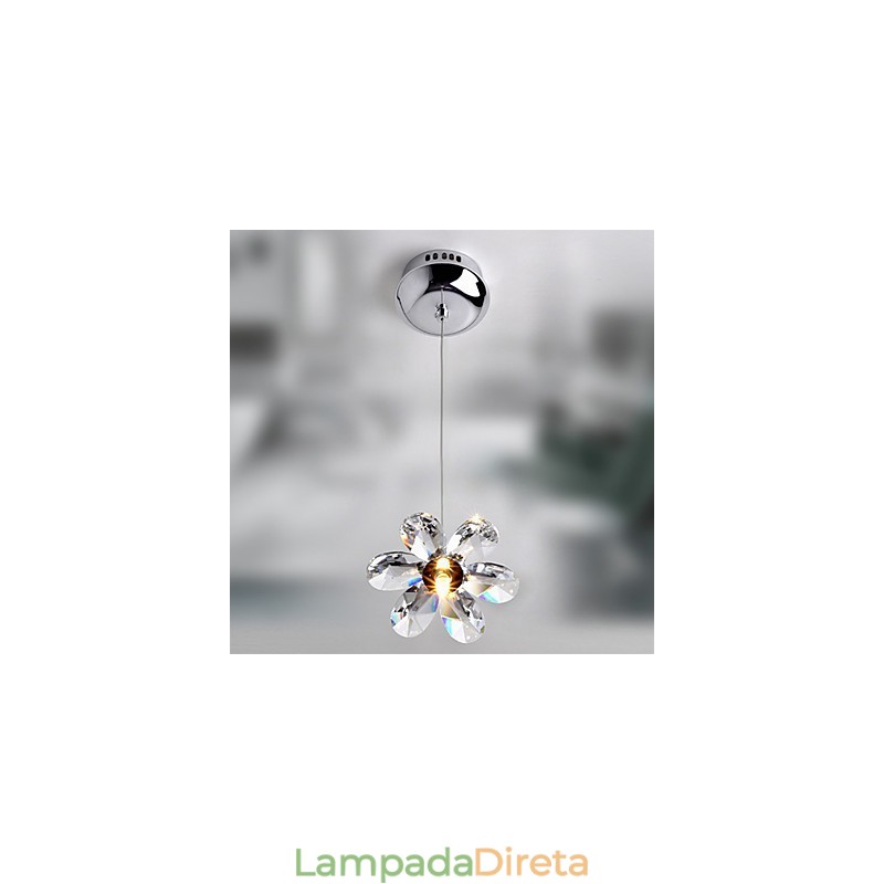 Luminária pendente moderna contemporânea em cristal estilo mini galvanizada