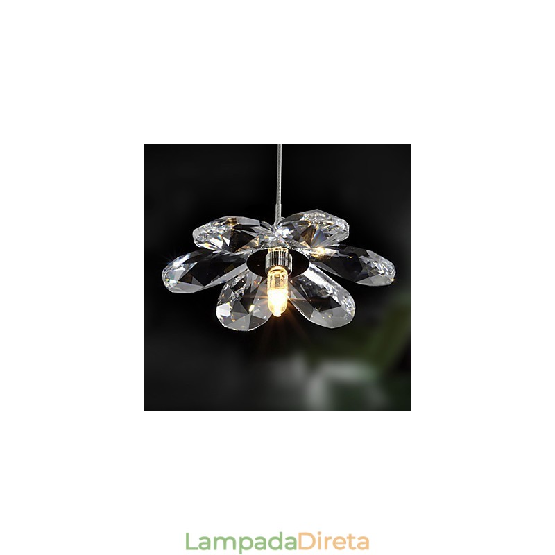 Luminária pendente moderna contemporânea em cristal estilo mini galvanizada
