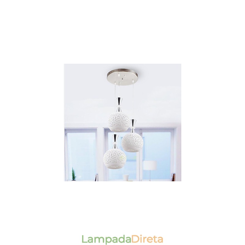 3 Cabeças Pendente Luz Moderna Contemporânea Metal