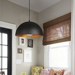 Lâmpada criativa redonda chaminé droplight ferro forjado personagem refeições lustre preto e branco