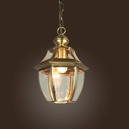 Luminária pendente galvanizada estilo mini lanterna clássica tradicional