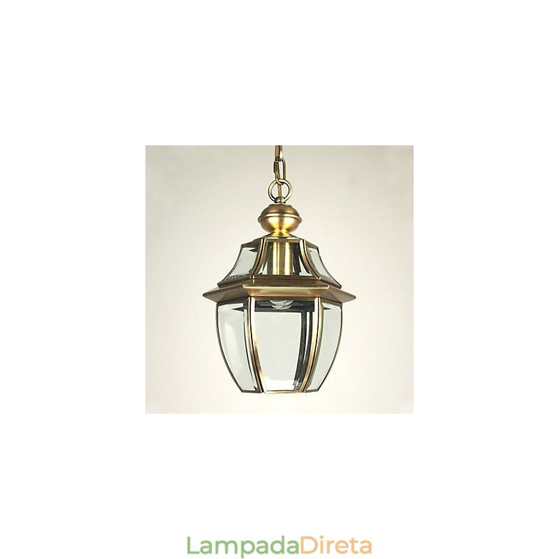 Luminária pendente galvanizada estilo mini lanterna clássica tradicional