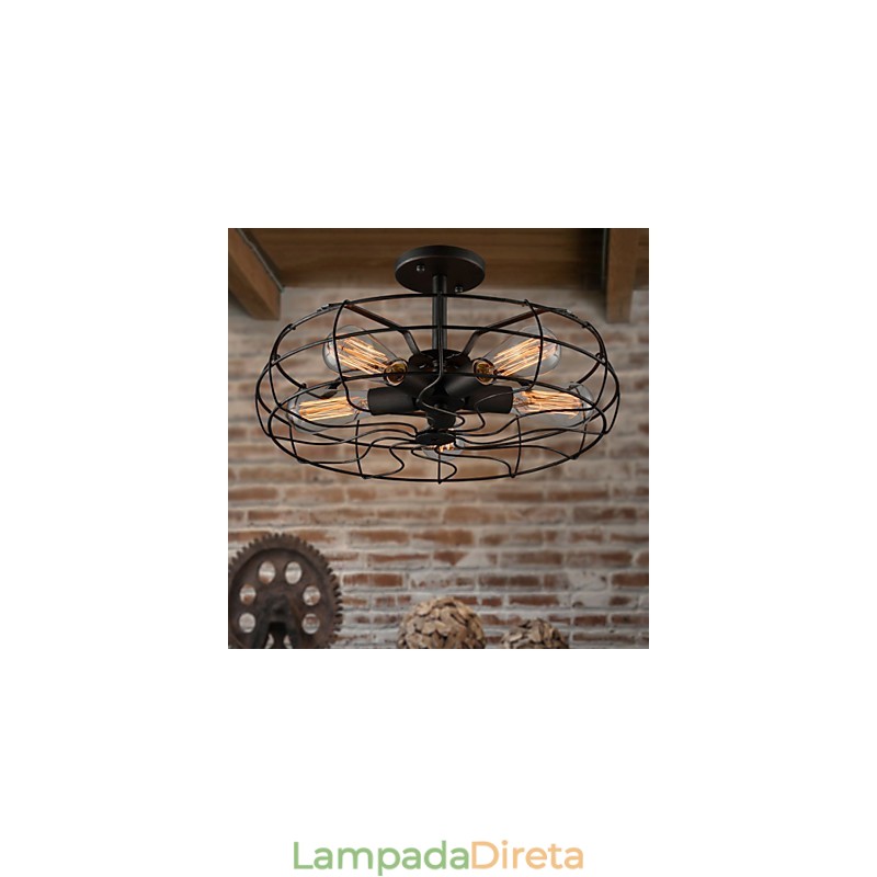 Lâmpada de designer industrial country americana Lâmpada personalizada Lâmpadas de teto de ventilador retrô europeu