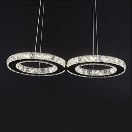 Luminária pendente moderna contemporânea de cristal cromado em metal