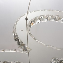 Luminária pendente moderna contemporânea de cristal cromado em metal