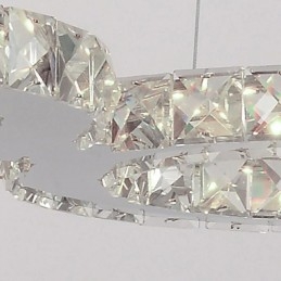 Luminária pendente moderna contemporânea de cristal cromado em metal