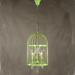 Vintage Ferro Gaiola Escada Lâmpada Lustre Cristal