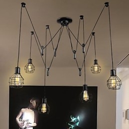 6 luzes Country Designers Metal Pendant Light