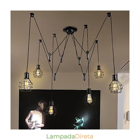 6 luzes Country Designers Metal Pendant Light 6 luzes Country Designers Metal Pendant Light