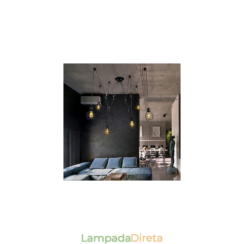 6 luzes Country Designers Metal Pendant Light