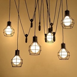 6 luzes Country Designers Metal Pendant Light