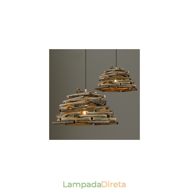 Retro Classic Luzes de teto de madeira Simples Luminárias pendentes Luminária pendente de café