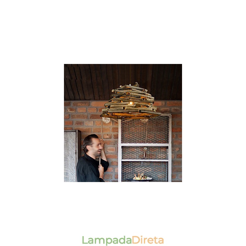 Retro Classic Luzes de teto de madeira Simples Luminárias pendentes Luminária pendente de café
