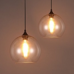 American Creative Nordic Contratado Rural Bola de Vidro Cabeça Única Droplight Lanp