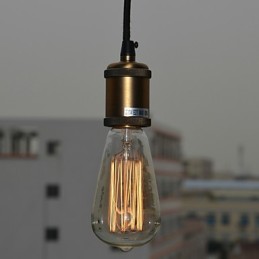 Luminária pendente de metal com pintura country