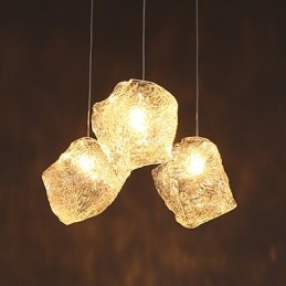 Lustre de vidro de arte contemporânea e contratada Irregular Meals Lustre de cristal de gelo